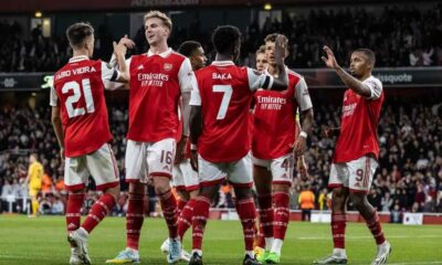 Arsenal climb back EPL top spot by thrashing Nottingham Forest 5-0
