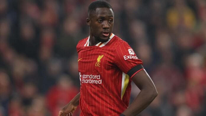 Ibrahima Konate, Liverpool transfer news, Real Madrid, PSG, Konate contract, Liverpool defender, Konate £200k wages, Liverpool summer transfers, Marc Guehi, Caught Offside, Arne Slot, Liverpool squad rebuild, RB Leipzig, Konate Real Madrid interest, Liverpool PSG Konate, Liverpool wage structure