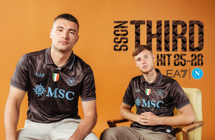 Napoli, third kit, 2025/26 season, Café shirt, coffee culture, Serie A champions, EA7, MSC, Caffè Toraldo, SSC Napoli, official launch